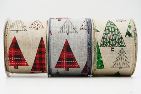 Patterned Christmas Tree Ribbon - Patterned Christmas Tree Ribbon